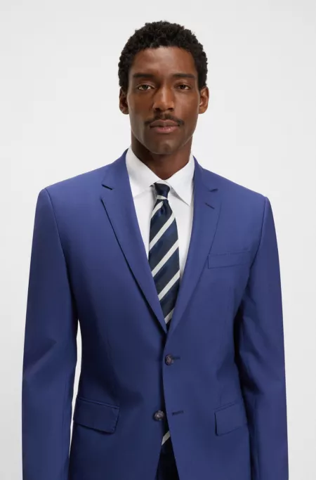 Two-piece slim-fit suit in stretch virgin wool