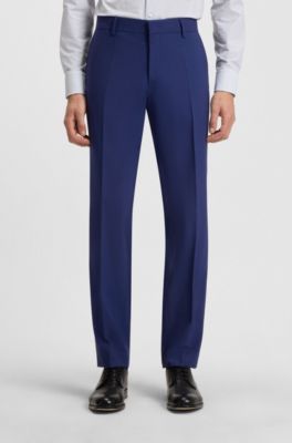 Costume Slim deux pi&egrave;ces en mohair stretch, Bleu