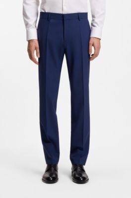 Two-piece slim-fit suit in stretch wool, Blue