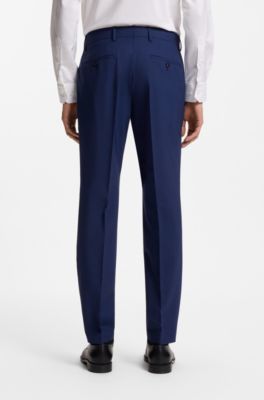 Two-piece slim-fit suit in stretch wool, Blue