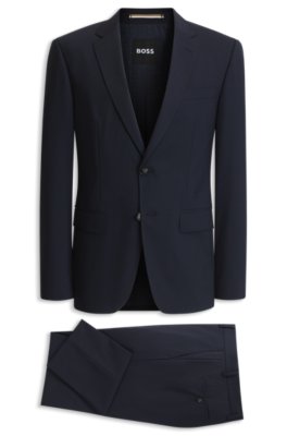 Hugo Uomo Blu Abito Due Pezzi In Lana Fresca - Immagine 2