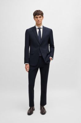 mando ornamento Intacto BOSS - Three-piece slim-fit suit in a wool blend