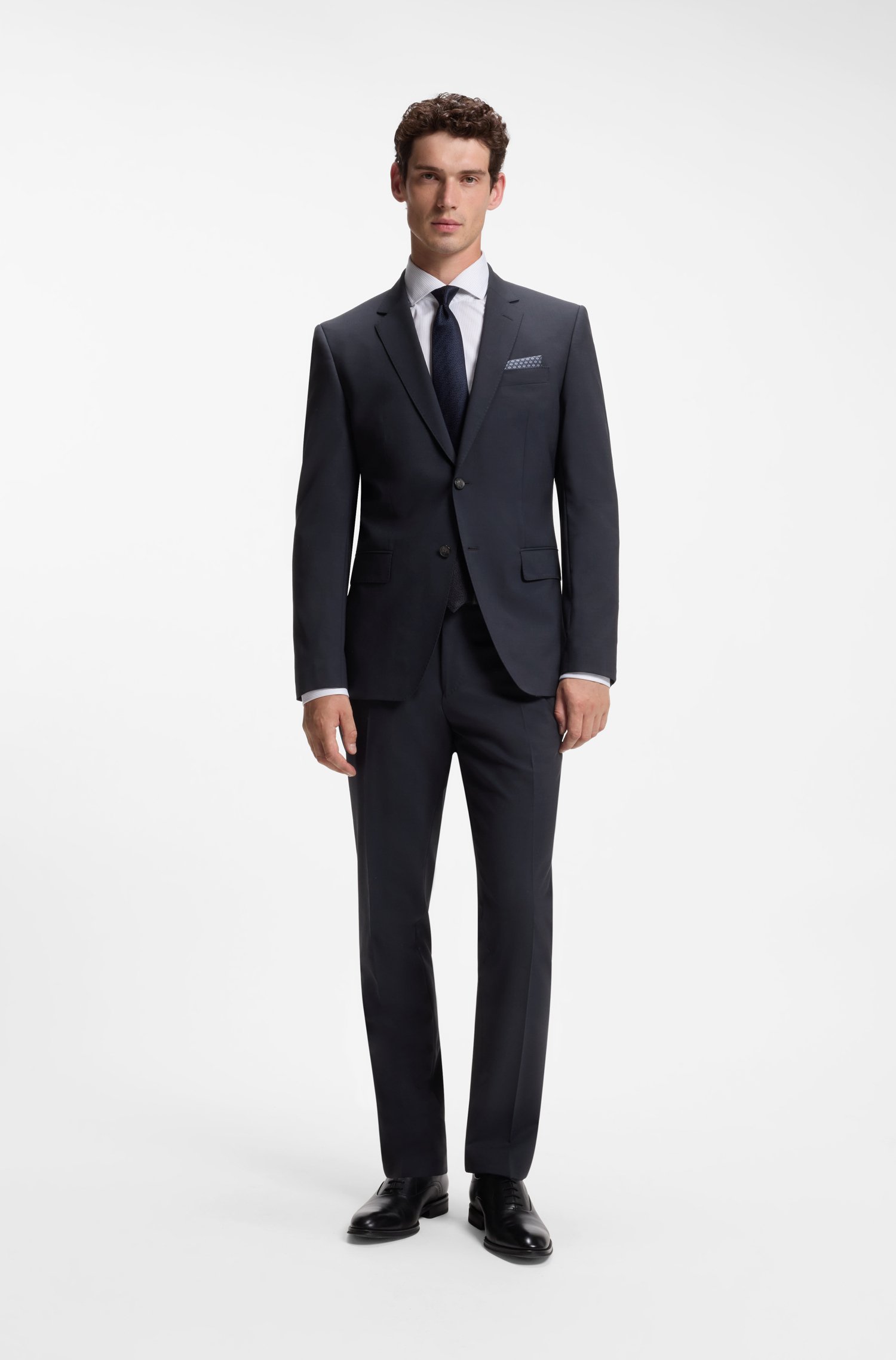 Boss Two-piece slim-fit suit in stretch wool kostymer herr