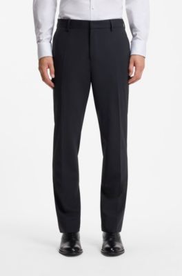 Abito due pezzi slim fit in lana elasticizzata, Blu scuro