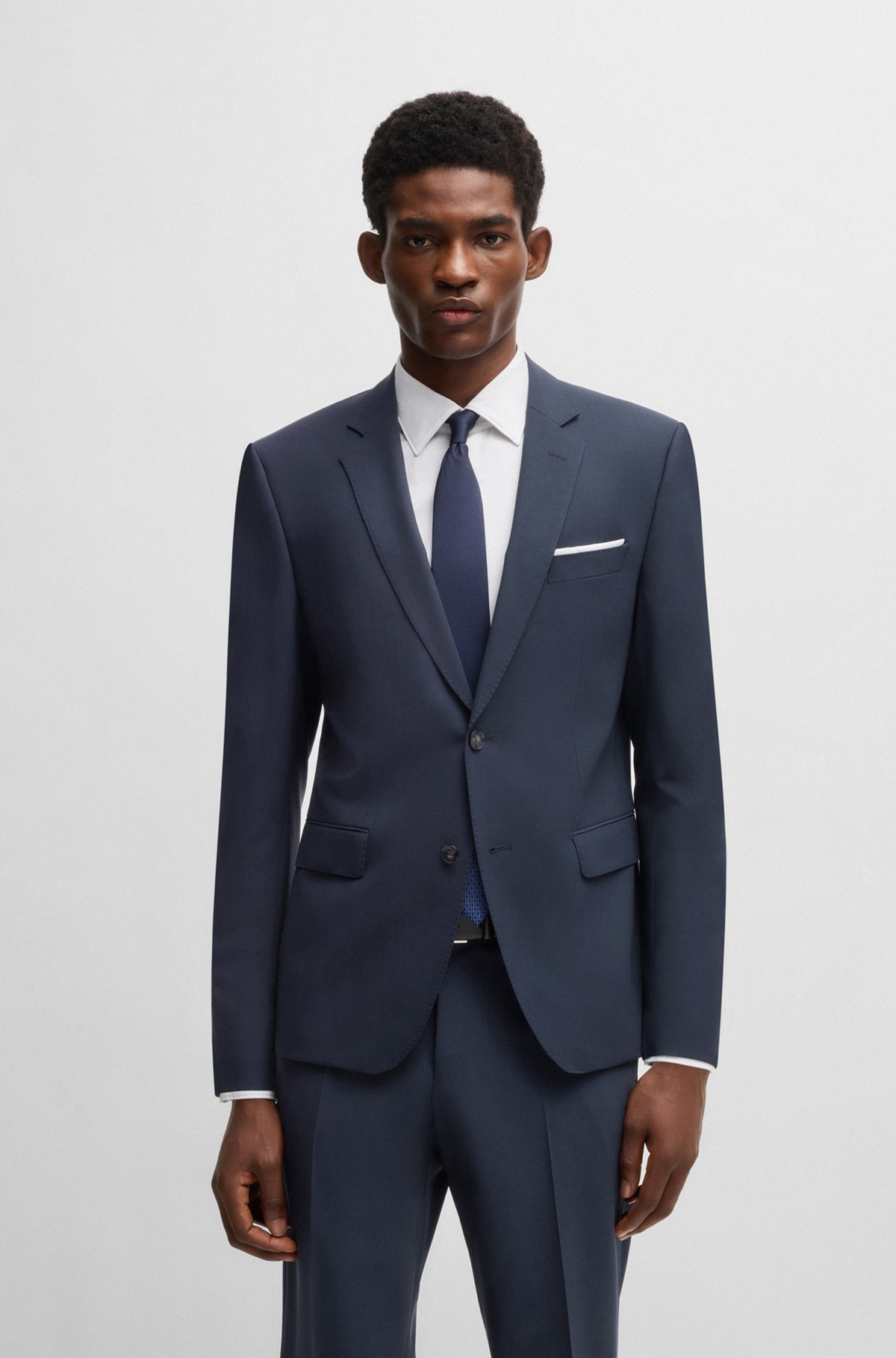 BOSS - スリムフィットスーツ ストレッチバージンウール BOSS - スリムフィットスーツ ストレッチバージンウール