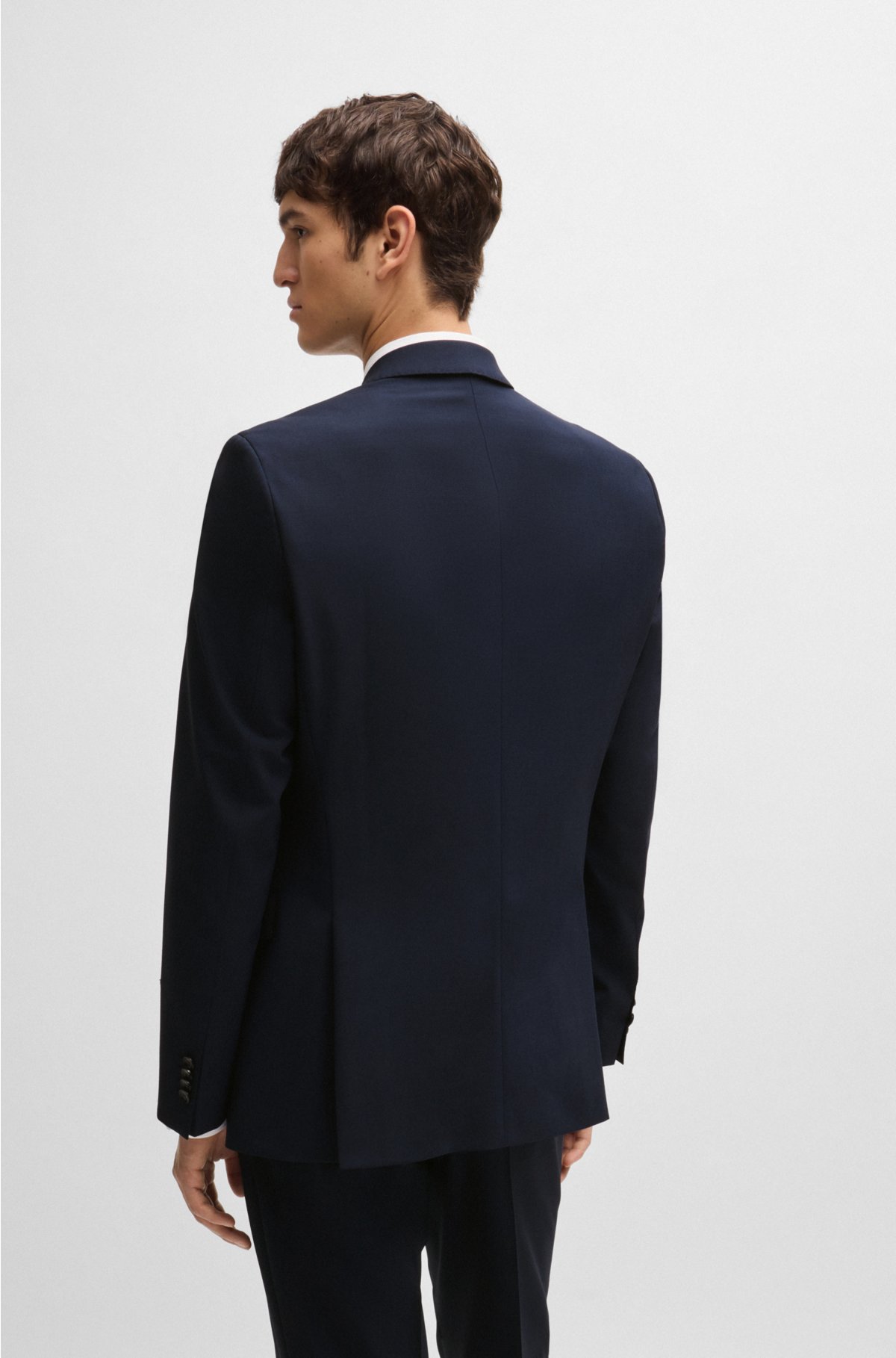BOSS - Slim-fit suit in stretch virgin wool