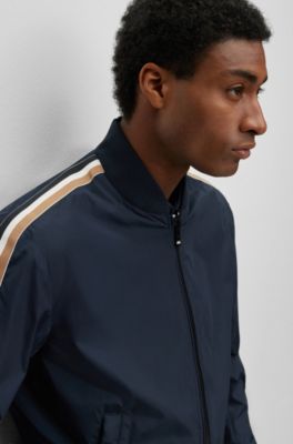 BOSS Recycledmaterial jacket with signaturestripe tape