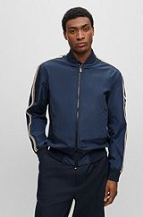 Recycled-material jacket with signature-stripe tape, Dark Blue