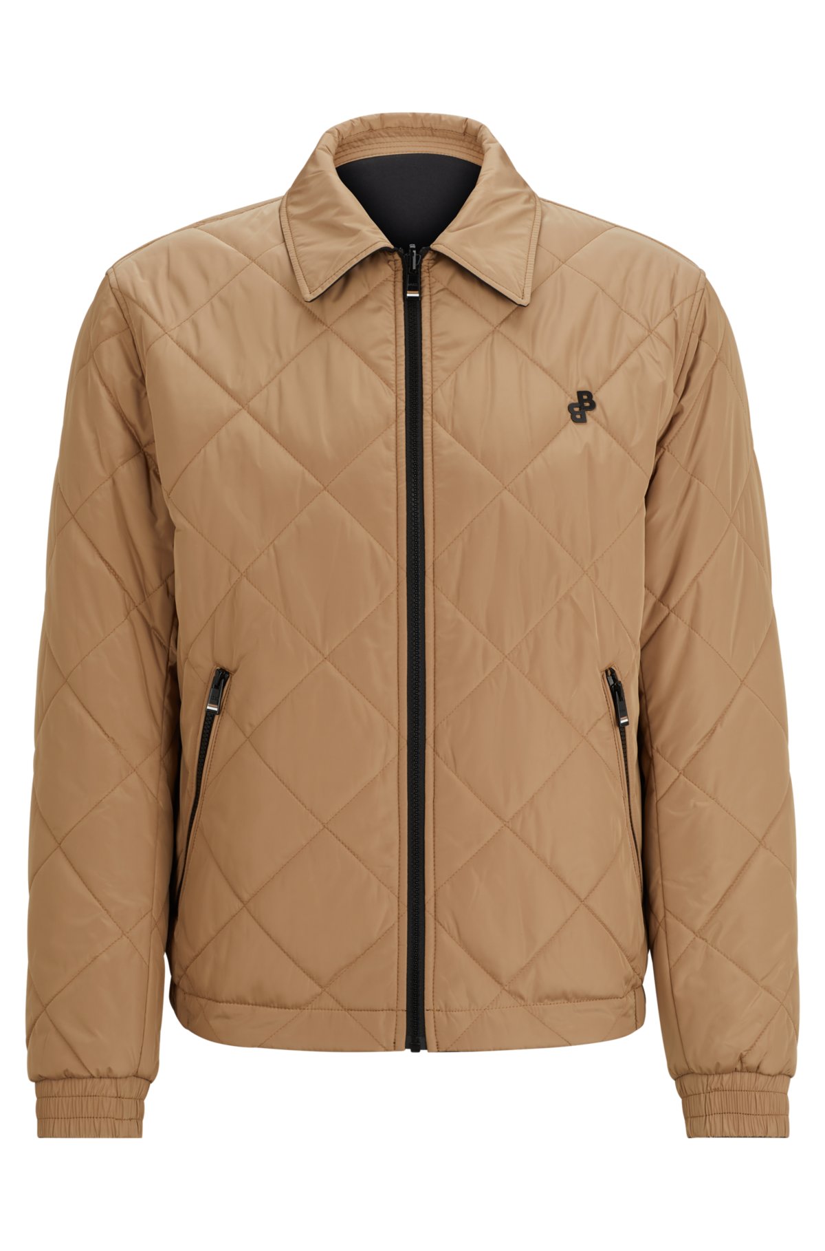BOSS - Water-repellent reversible quilted jacket with monogram trim