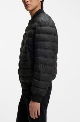 Water-repellent puffer jacket with two-way zip, Black