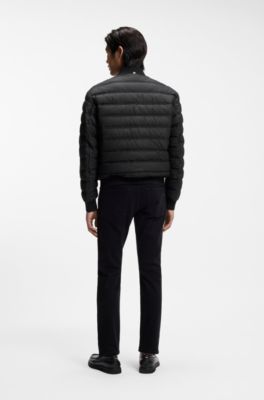 Water-repellent puffer jacket with two-way zip, Black