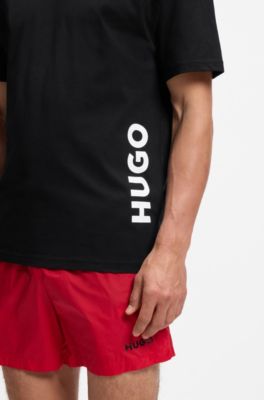 Cotton-jersey T-shirt with SPF 50+ UV protection, Black