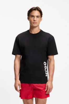 Cotton-jersey T-shirt with SPF 50+ UV protection, Black