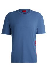 Cotton-jersey T-shirt with SPF 50+ UV protection, Blue