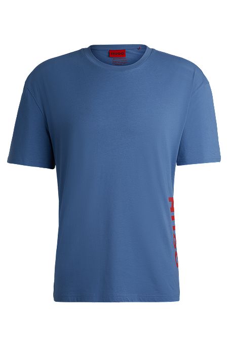 Cotton-jersey T-shirt with SPF 50+ UV protection, Blue