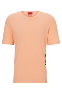 Relaxed-fit T-shirt in cotton with vertical logo print, Light Red