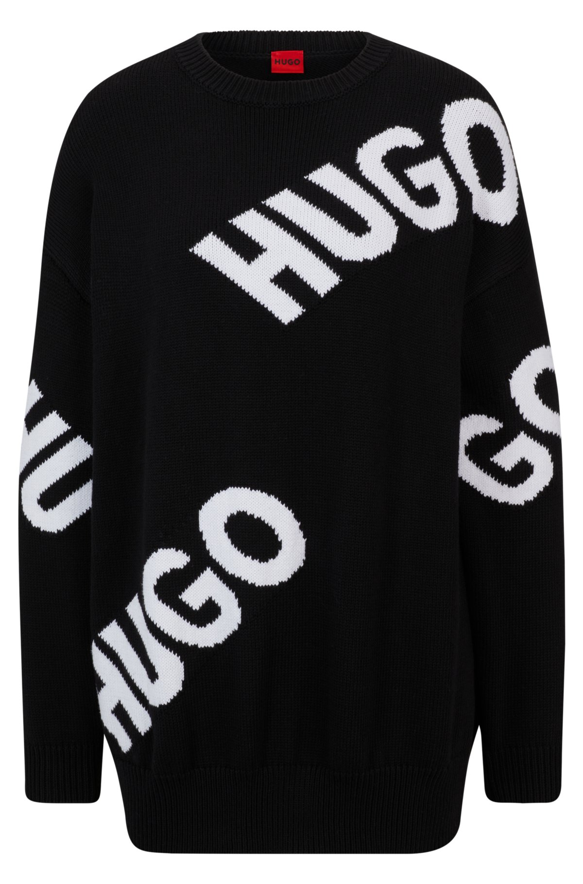 HUGO - ロゴインターシャ セーター オーガニックコットンブレンド