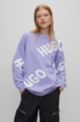 Logo-intarsia sweater in an organic-cotton blend, Light Purple
