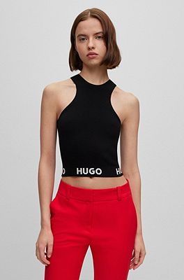 HUGO - Regular-fit boot-cut trousers in stretch fabric