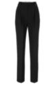 Relaxed-fit trousers in stretch twill with pleat front, Black
