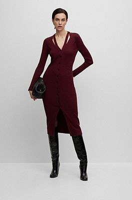 Burgundy hugo boss on sale dress