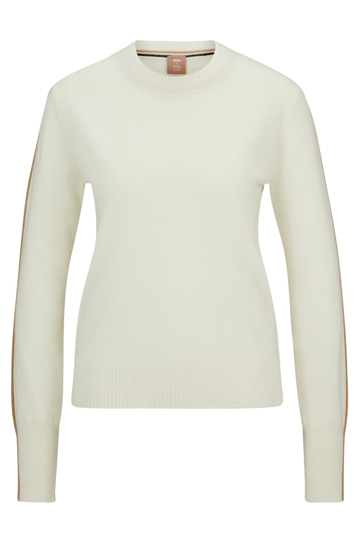 Soft White, Cashmere Crew Neck Sweater