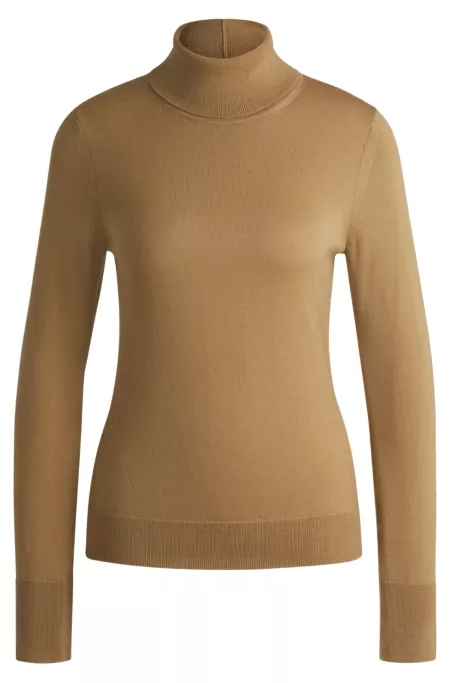 Rollneck sweater in virgin wool