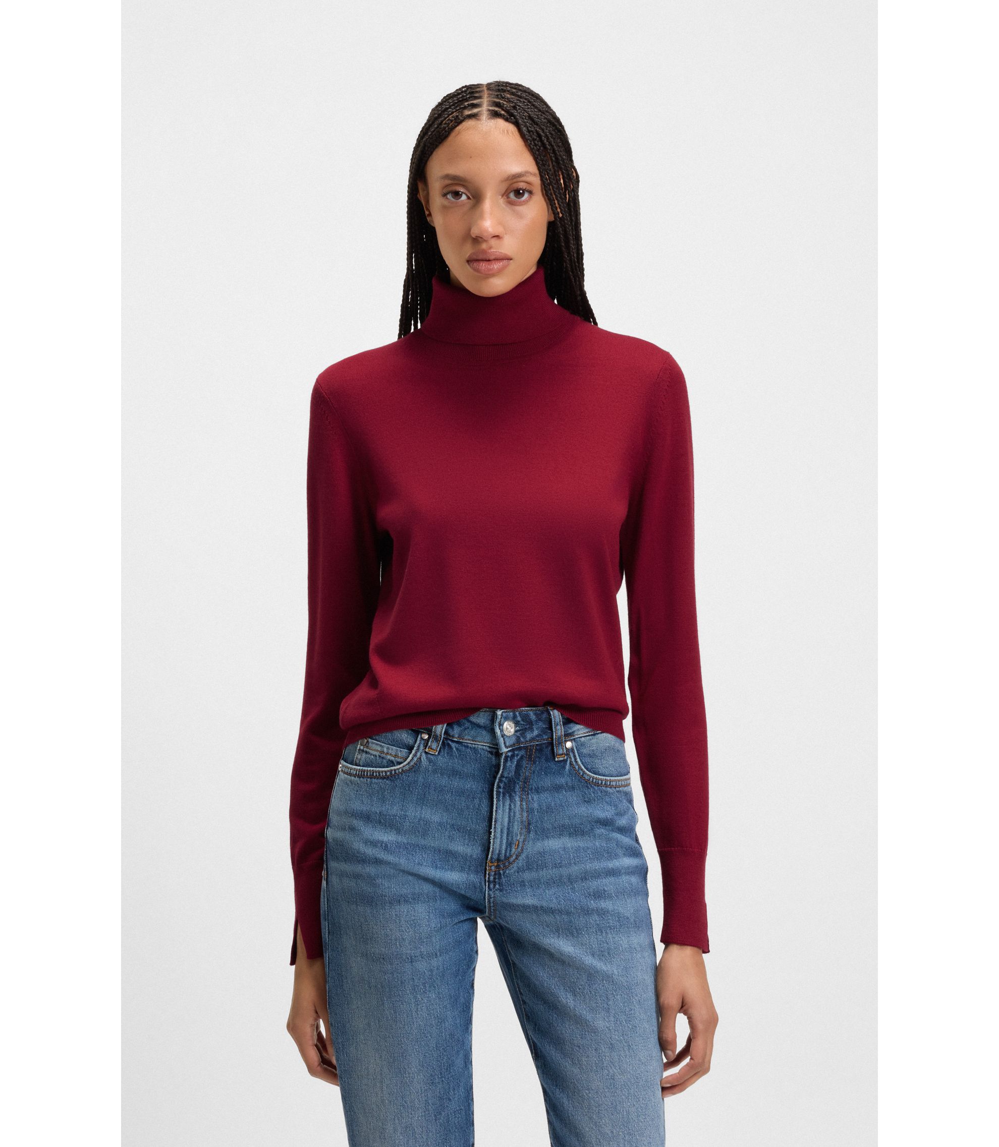 Rollkragenpullover aus Schurwolle