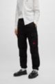 Regular-fit cargo trousers in ripstop cotton, Black