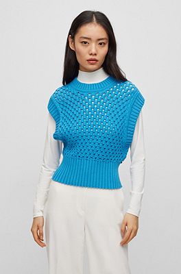 BOSS - Relaxed-fit sweater with monogram jacquard and crew neckline