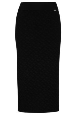 Shop Hugo Boss Tube Skirt In Knitted Jacquard In Patterned