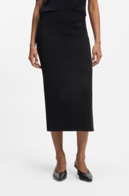 Jupe Crayon HUGO BOSS Femme - Orange - Taille UK 4 (34) - Longueur Genou