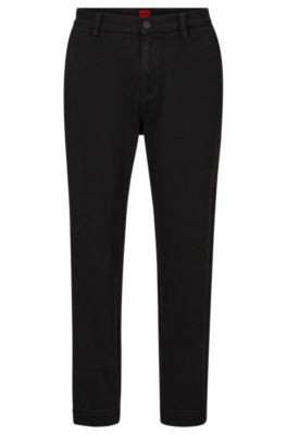 Tapered-fit chinos in cotton gabardine, Black