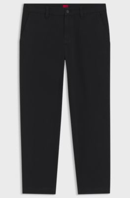Tapered-fit chinos in cotton gabardine, Black
