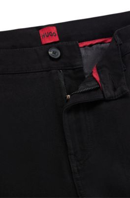 Tapered-fit chinos in cotton gabardine, Black