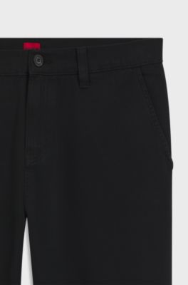 Tapered-fit chinos in cotton gabardine, Black