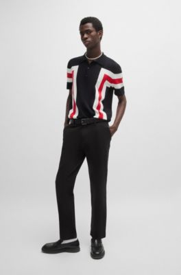 Tapered-fit chinos in cotton gabardine, Black