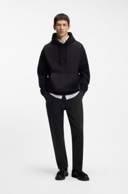 Tapered-fit chinos in cotton gabardine, Black