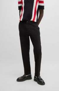 Tapered-fit chinos in cotton gabardine, Black