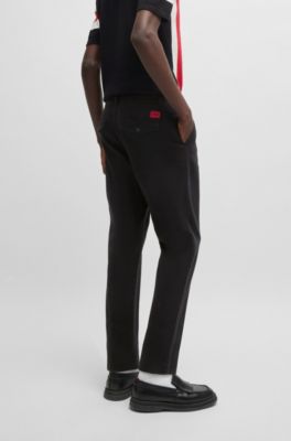 Tapered-fit chinos in cotton gabardine, Black