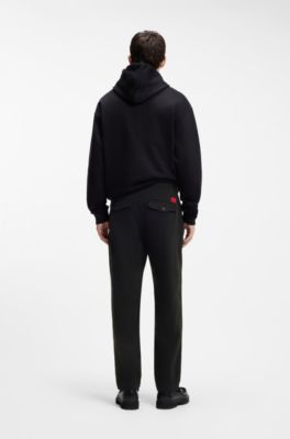 Tapered-fit chinos in cotton gabardine, Black