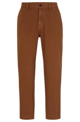 Hugo Tapered-fit Regular-rise Chinos In Cotton Gabardine