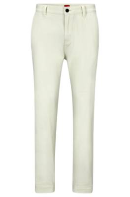 Hugo Tapered-fit Regular-rise Chinos In Cotton Gabardine