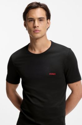 Set van drie katoenen ondershirts, Zwart