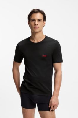 Set van drie katoenen ondershirts, Zwart