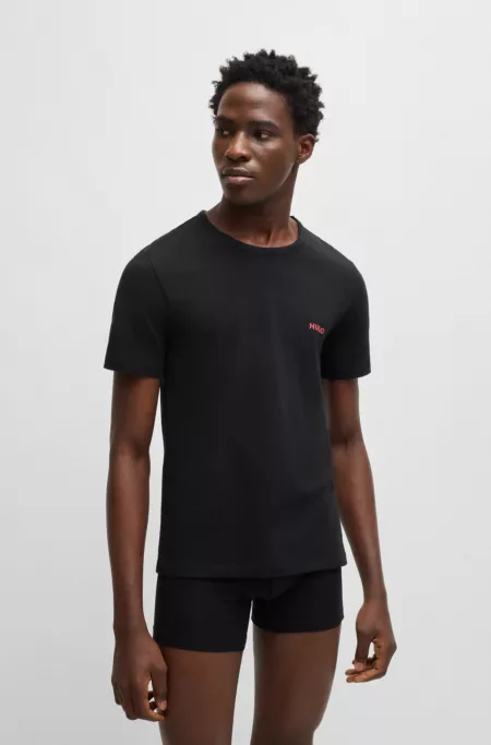 Three-pack of underwear T-shirts in cotton with logos