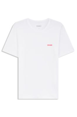 Three-pack of cotton underwear T-shirts with logo, White