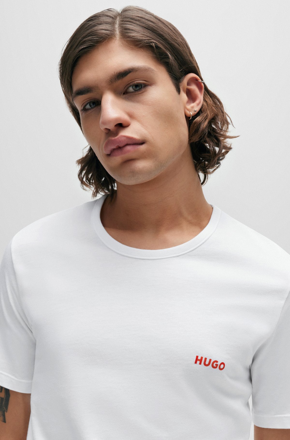HUGO - Three-pack of underwear T-shirts in cotton with logos