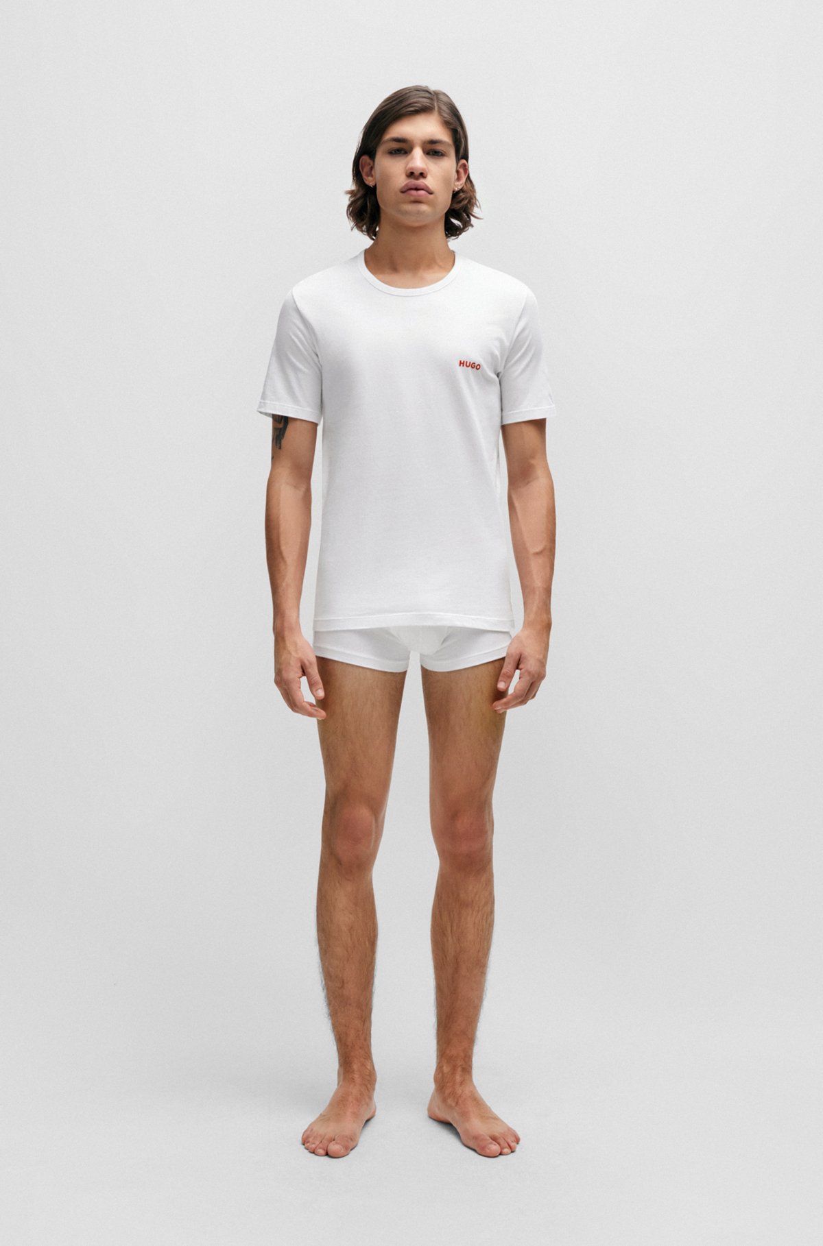HUGO - Three-pack of underwear T-shirts in cotton with logos
