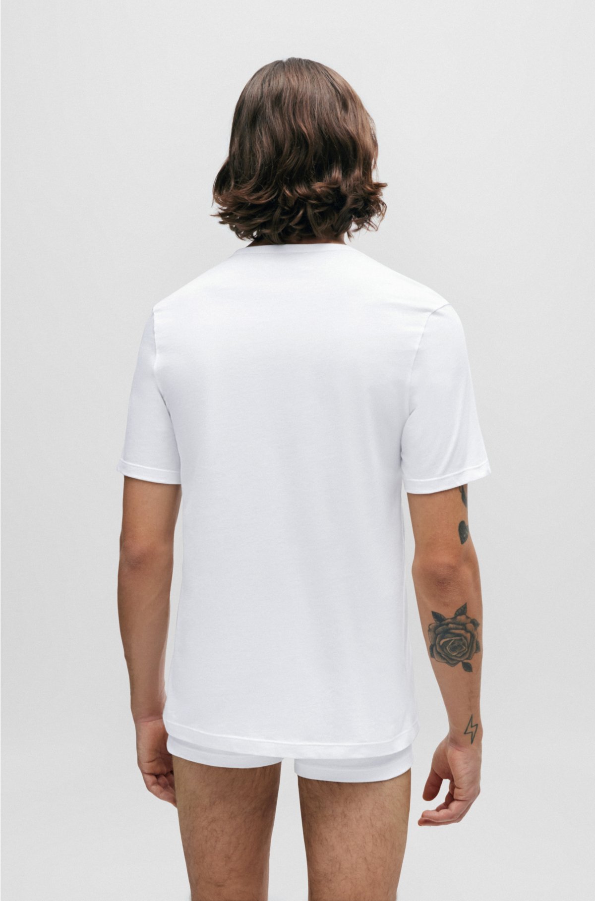HUGO - Conjunto de três t-shirts de roupa interior em algodão com logótipos